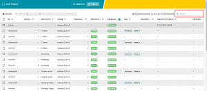 Suchleiste in der Tabellenansicht der Auftragsverwaltung